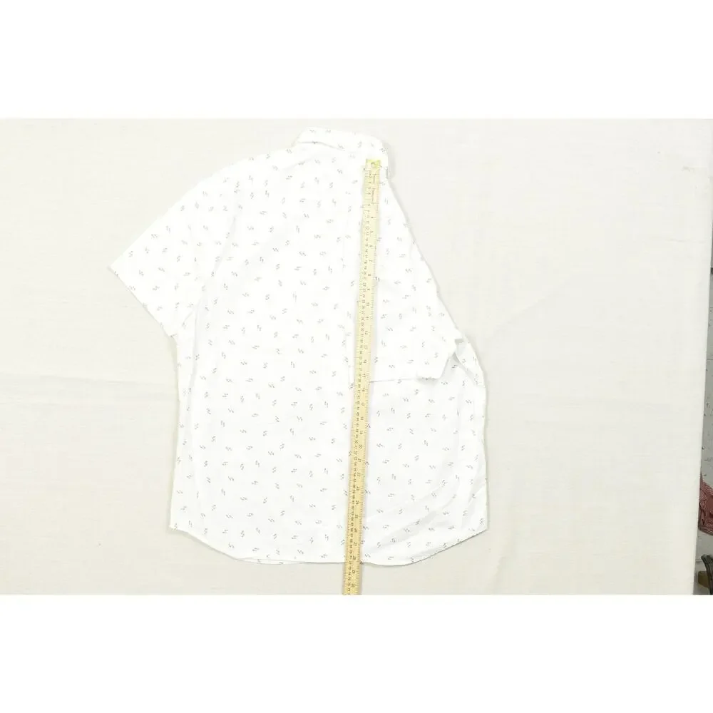 Banana Republic Slim Fit Men's White Short Sleeve Button Down Size L